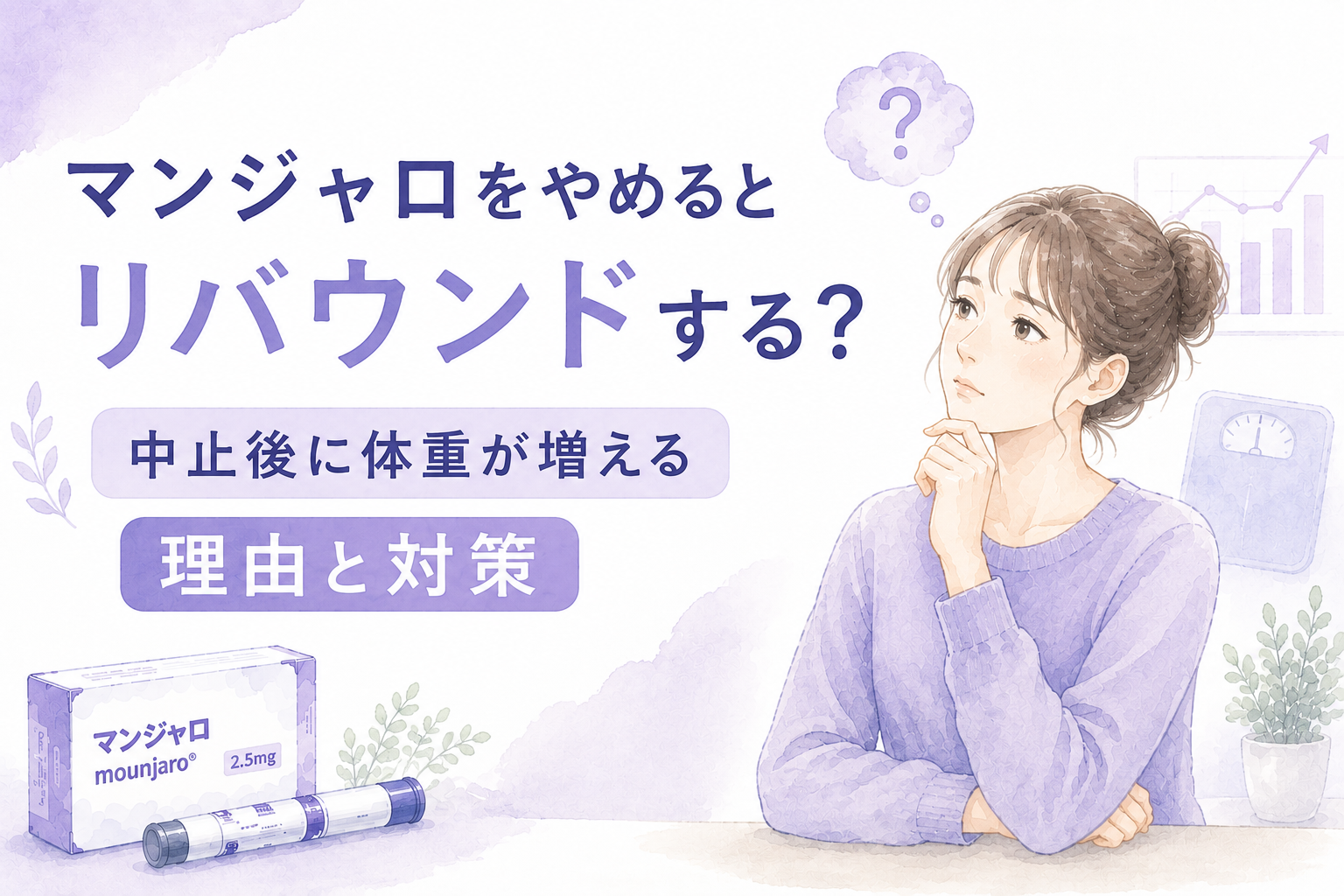 マンジャロをやめるとリバウンドする？中止後に体重が増える理由と対策