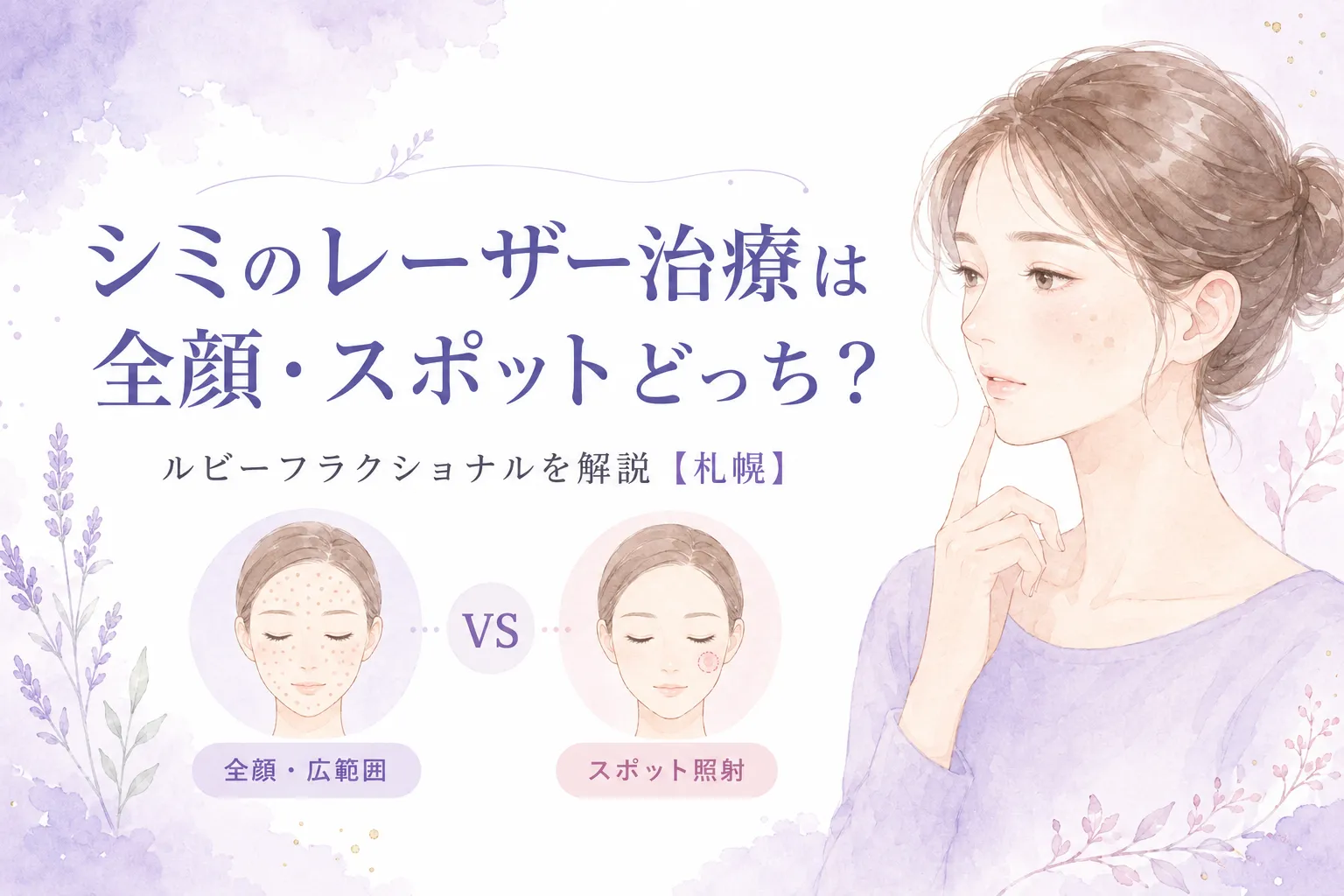 シミのレーザー治療は全顔・スポットどっち？ルビーフラクショナルを解説【札幌】